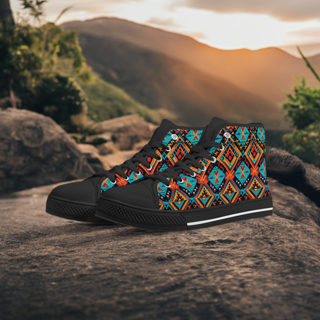 Tribal Groove Men's High-Top Canvas Shoes