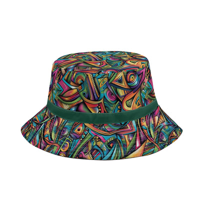 Cosmic Tribal Fusion Bucket Hat with Adjustable String