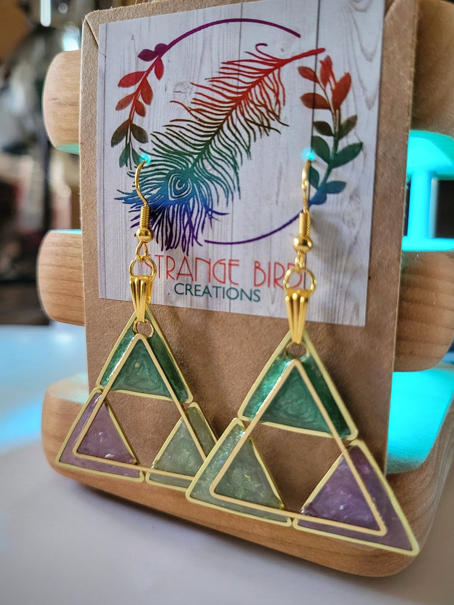 Dangle Tri Force Earrings