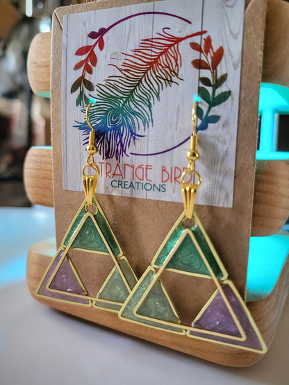 Dangle Tri Force Earrings