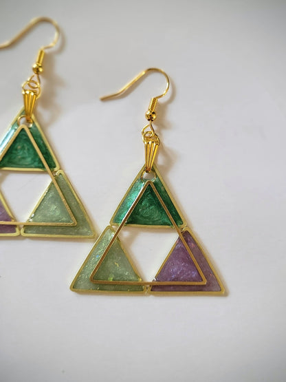 Dangle Tri Force Earrings