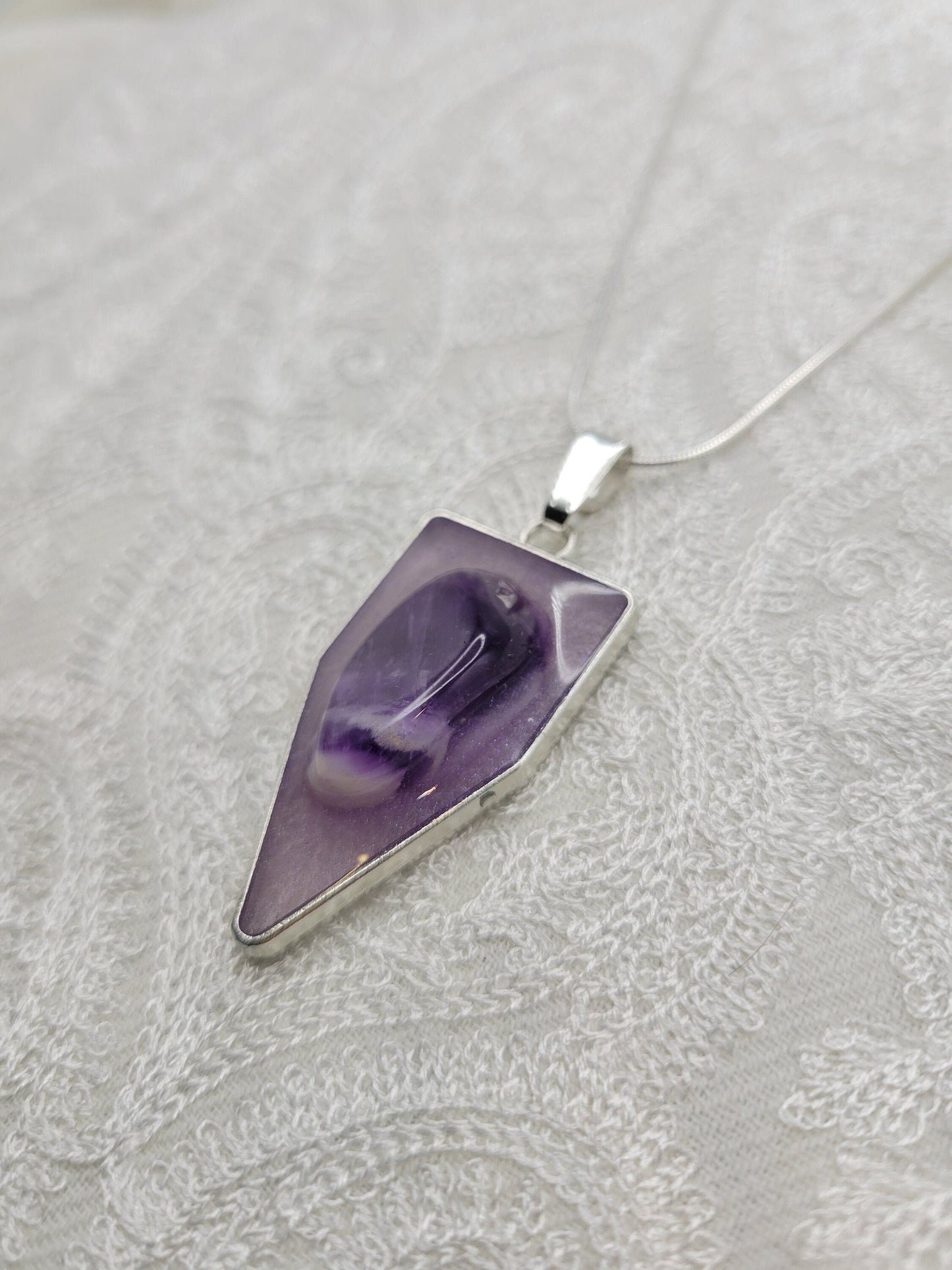 Banded Amethyst Stone Pendant